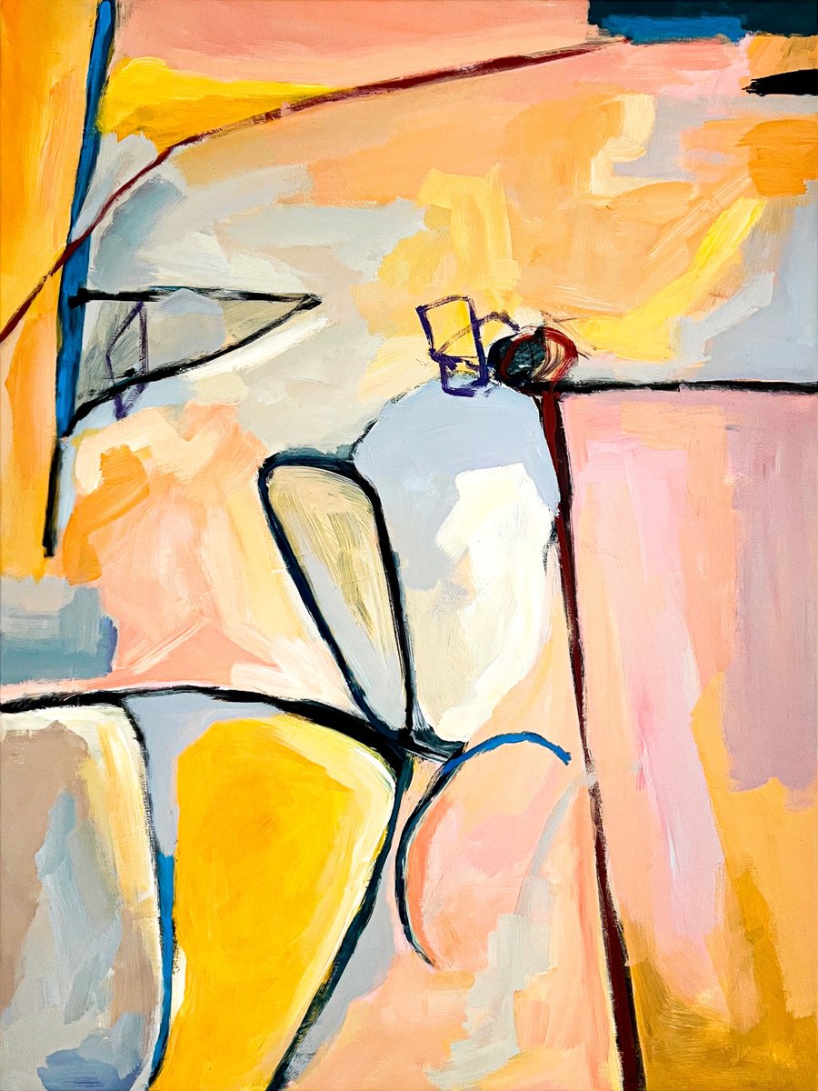 Abstract Acrylic Painting By Hyunah Kim, 33 X 43, Recens, Original Artwork