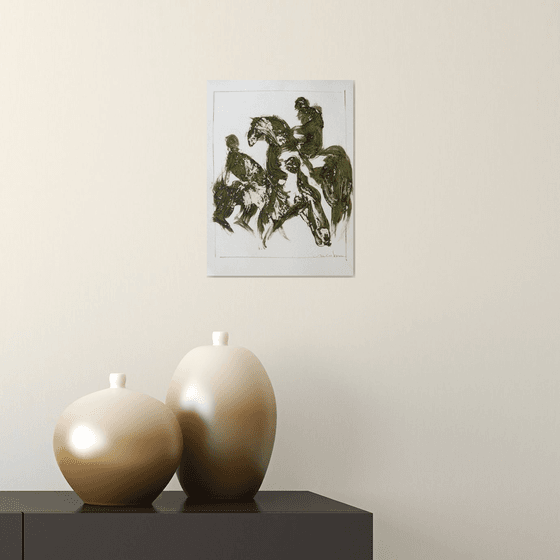 Green Mood 18, acrylic on paper 28x21 cm