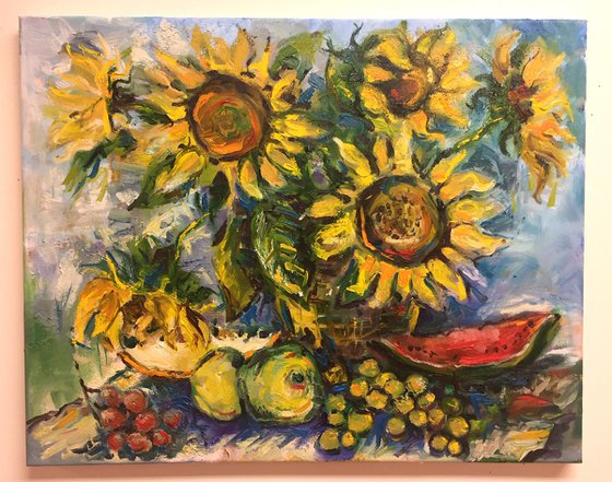 Sunflowers with fruits