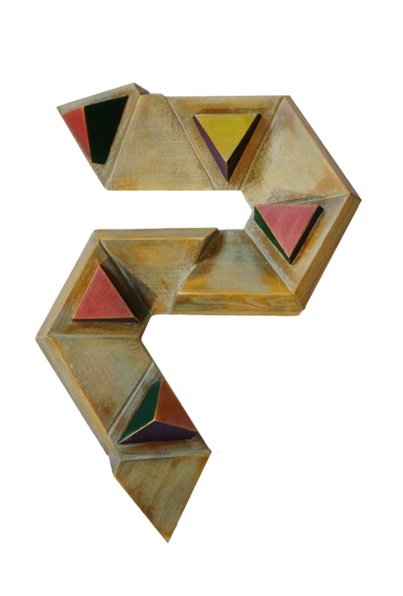 Geometric Abstract Relief By George Troyanov, 20 X 26, Rejoice, Original Artwork