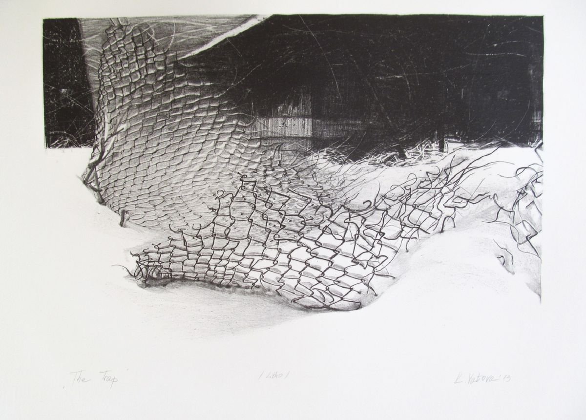 Surrealistic Still Life Limited Edition Print By Kristina Vatova, 24 X 16", "The Trap I", Original Artwork