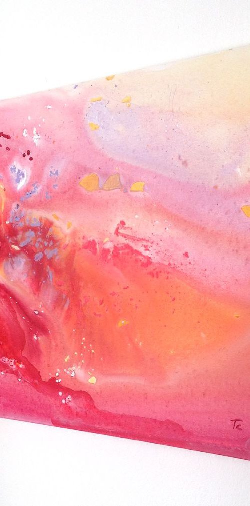 Pink archipelago -  large size - ready to hang by Carlo Toma