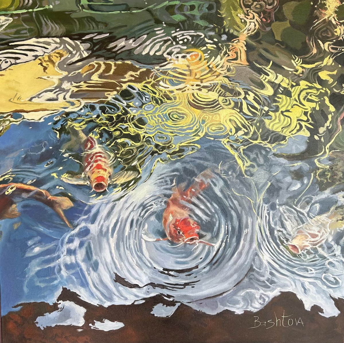 Surrealistic Oil Painting , Reflection Ii By Mariia Bashtova, 30 X 30, Artwork For Sale On Artfinder