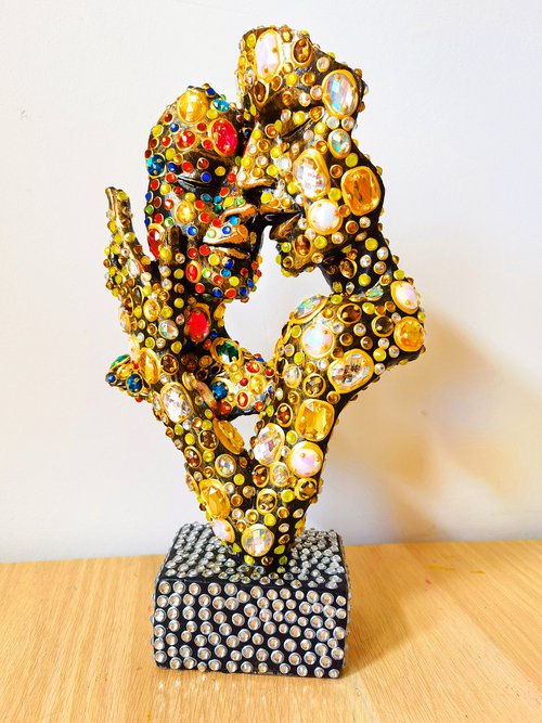 Love couple Man & Woman - crystal abstract sculpture (Klimt inspired) by BAST