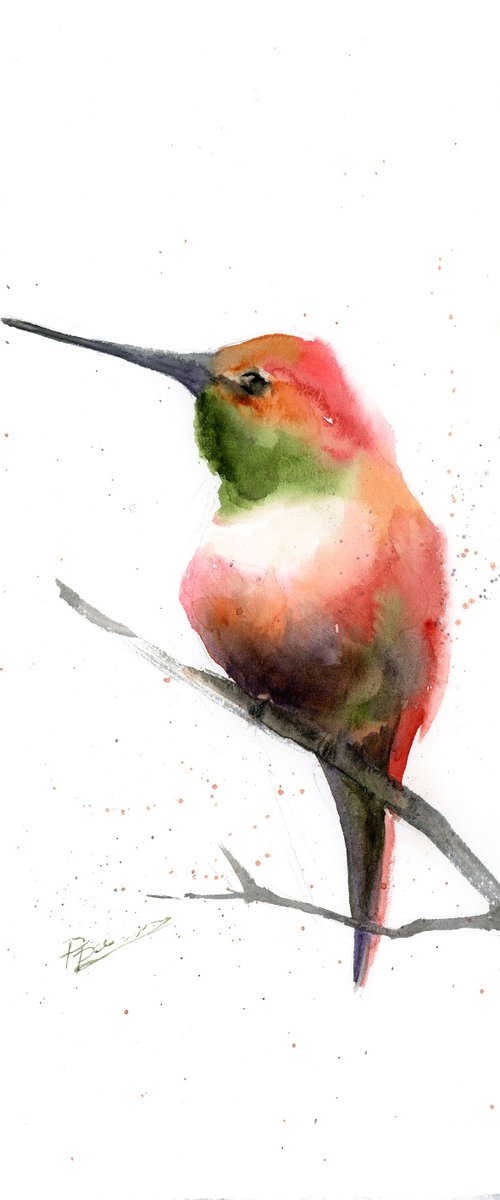 Hummingbird sitting on a branch by Olga Tchefranov (Shefranov)