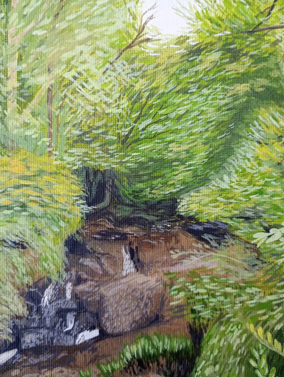 Forest stream - 10x12 in