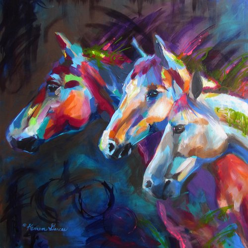 The Three Amigos - A Trio of Horses by Karren Garces