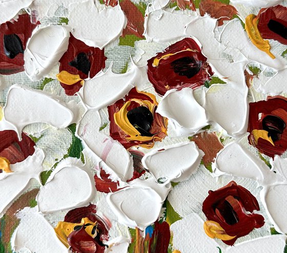 White flowers acrylic