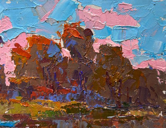 Evening river landscape