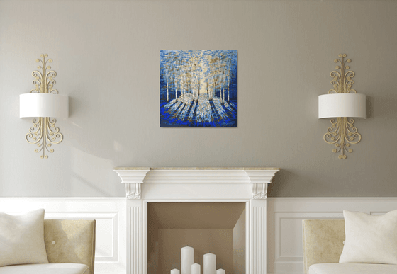 Gold and Blue Forest Light