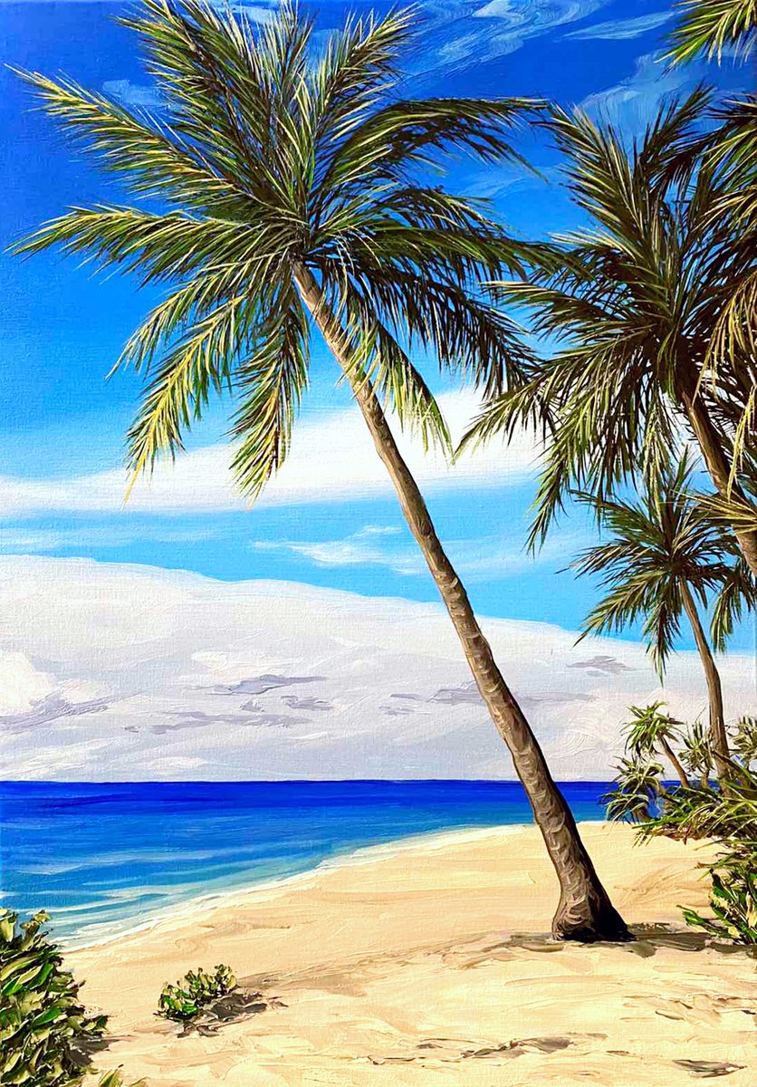 Palms beach by Elena Adele Dmitrenko