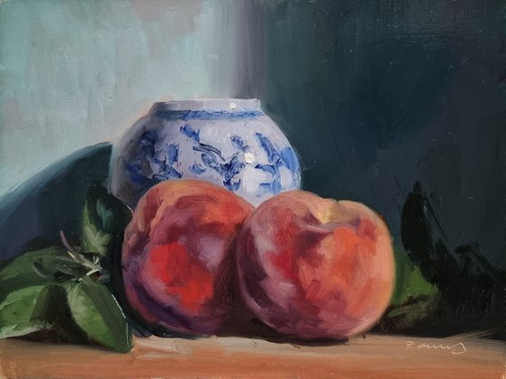 Peaches and Vase