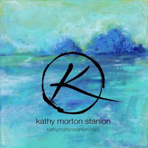 A Tranquil Journey 2 - Minimal Serene Landscape Abstract Painting by Kathy Morton Stanion