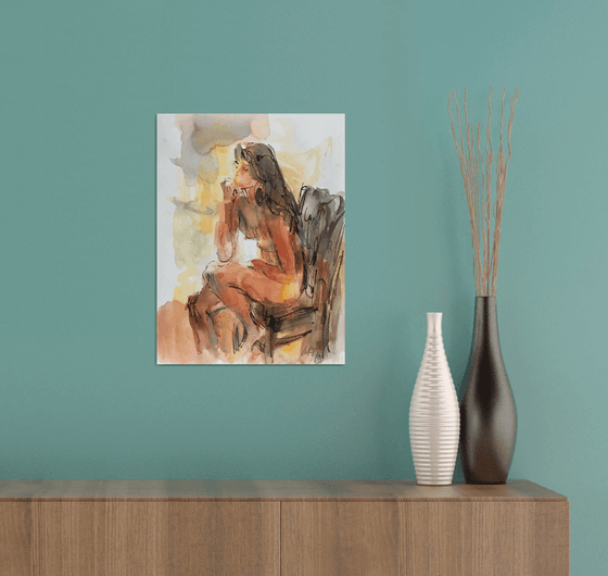 Sitting nude