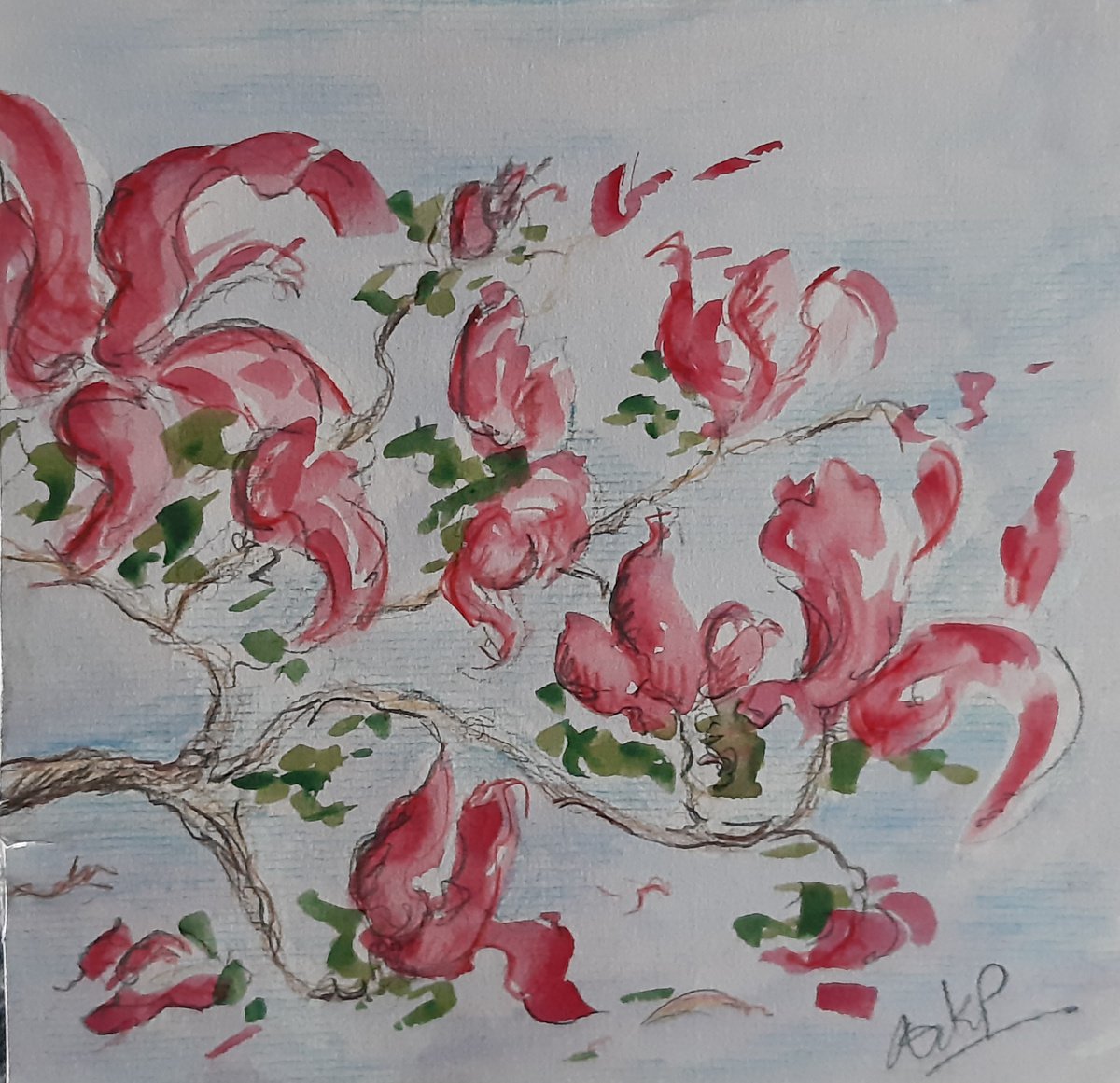 Spring Magnolias by Niki Purcell - Irish Landscape Painting