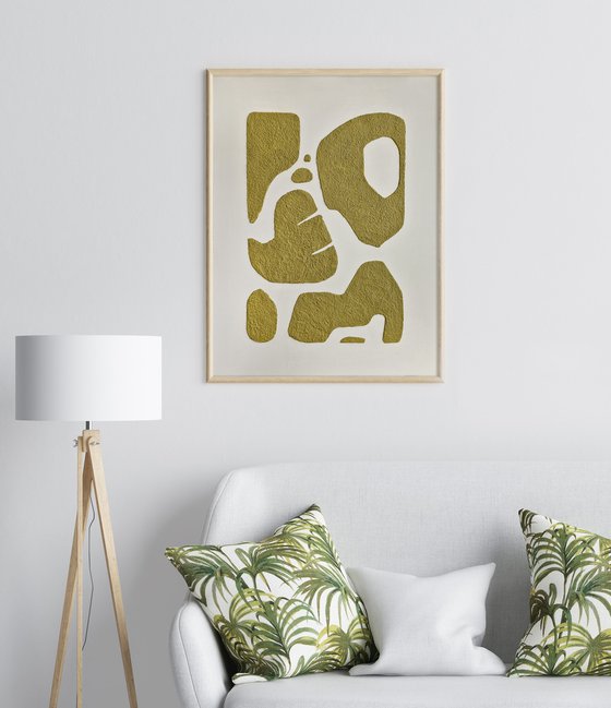 "Bay 6" Tan textured abstract art