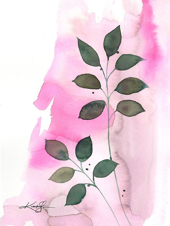 Botanical Song No. 3 - Minimalist Leaf Painting by Kathy Morton Stanion