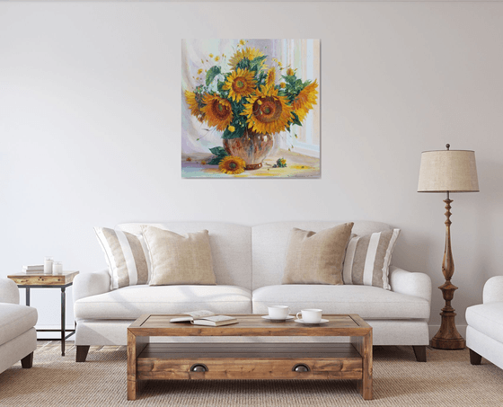 Sunflowers by the window