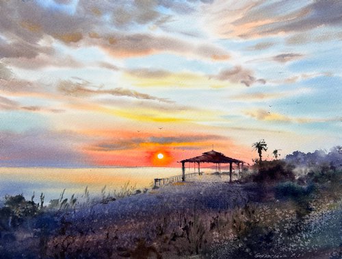 Sunset on the sea #6 by Eugenia Gorbacheva