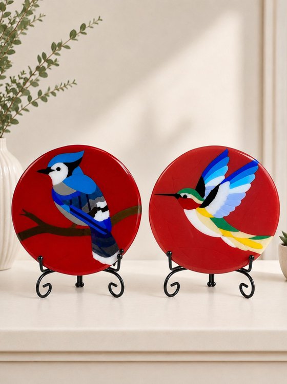 Hummingbird Fused Glass Art