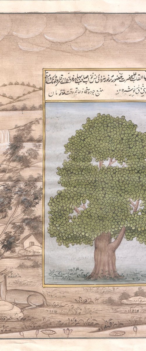Royal Banyan Tree on Antique Paper by Mukesh Swami