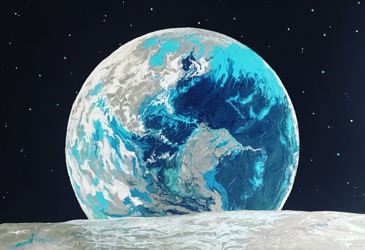 Landscape Painting By Catherine Twomey, 38 X 26, Sea Leveling, Original Artwork