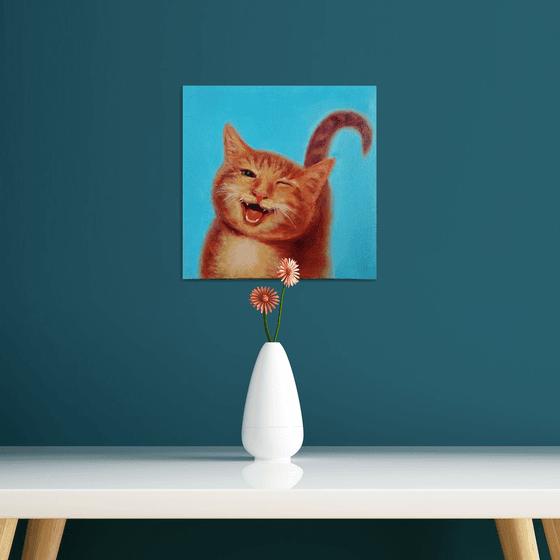 Funny sly cat