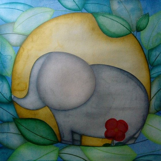 Elephant and sun