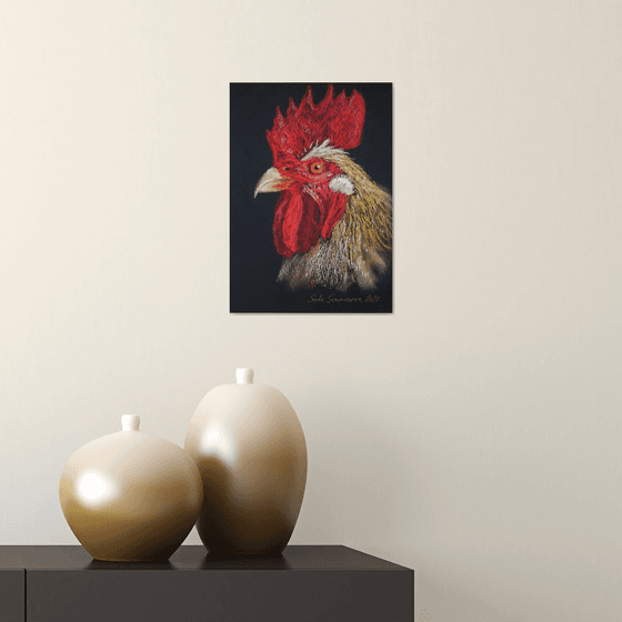 Rooster V - Pet portrait /  ORIGINAL PAINTING