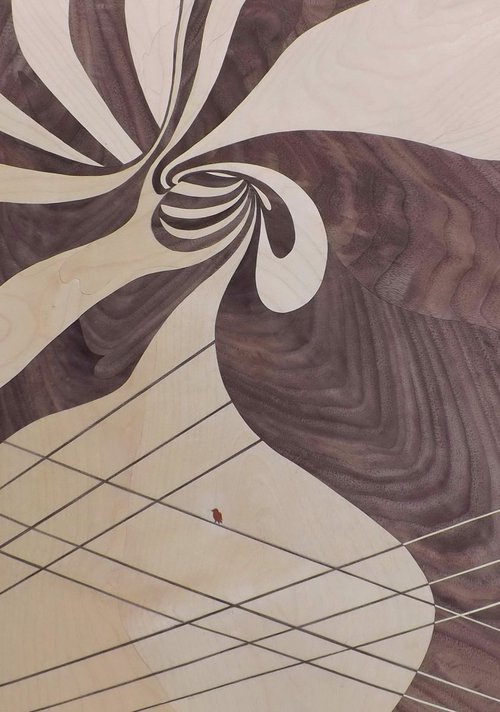 Nostalgia or Where are you missing birds (marquetry work) by Dušan Rakić
