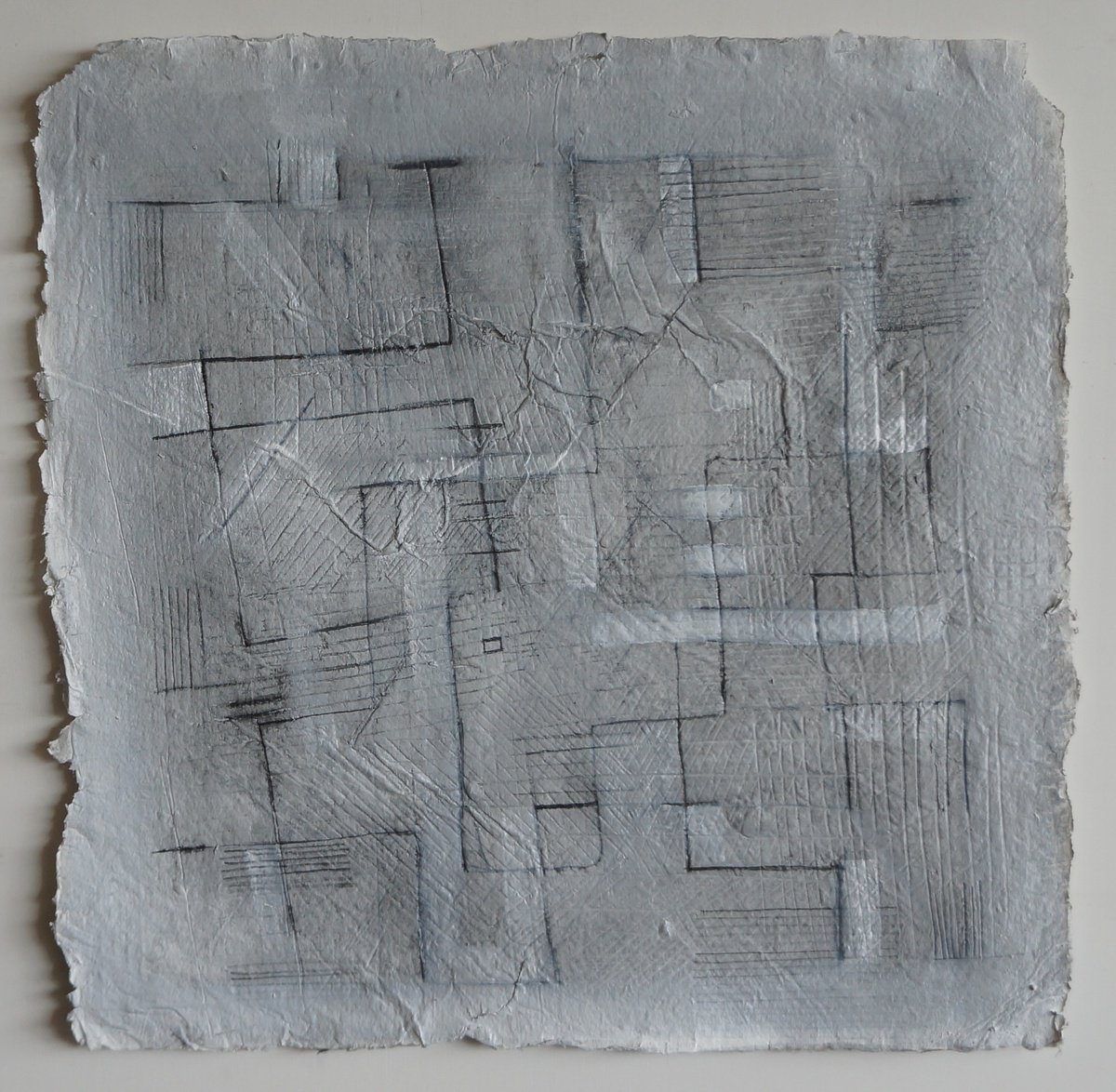 Geometric Abstract Painting By Anna Jannack, 12 X 12, Lines Iii, Original Artwork