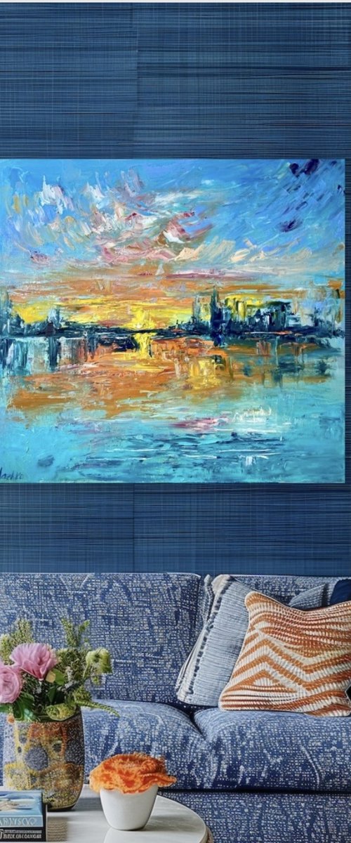 Sunset Over the City by Olga Blazhko