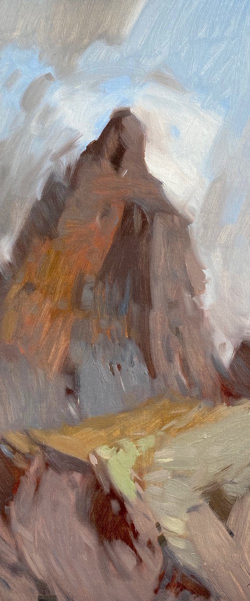 Mountain Rock, Original oil painting, Handmade artwork, One of a kind by Vahe Yeremyan