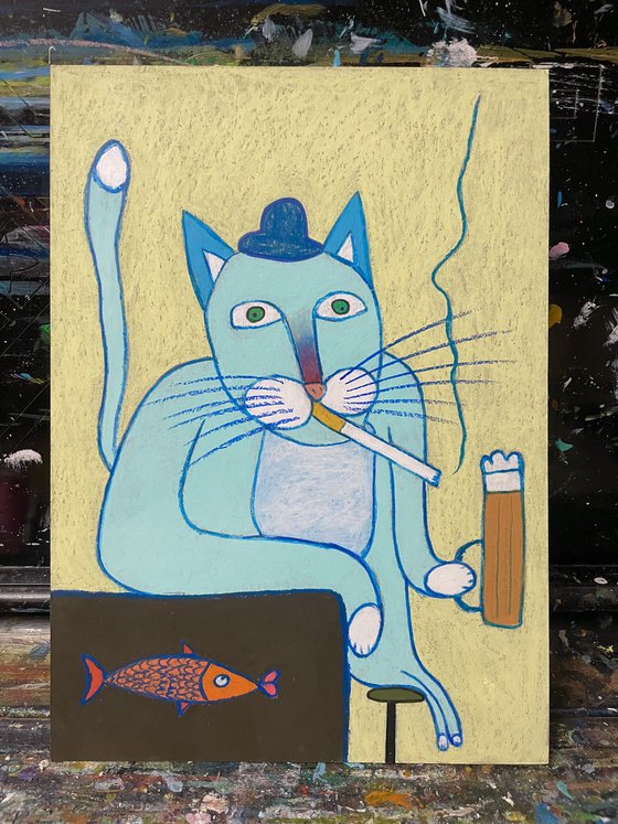 Mister Cat in the bar