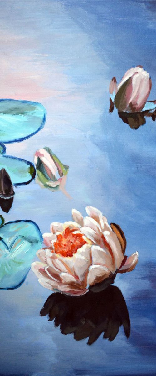 Waterlilies painting by Anna Brazhnikova