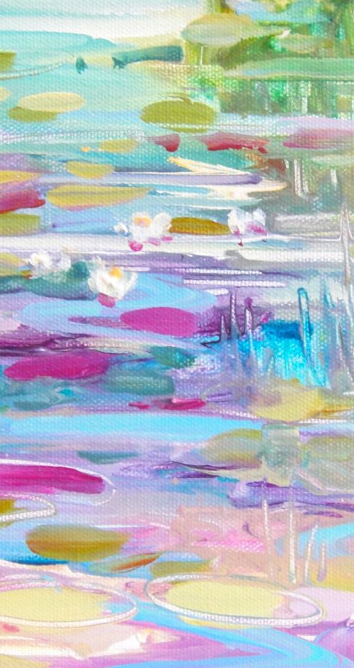 Waterlilies Aqua by louise baker