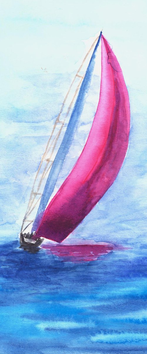 Sail boat by Elena Mosurak