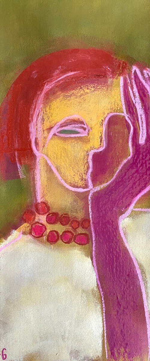 In red beads. by Tatjana Auschew