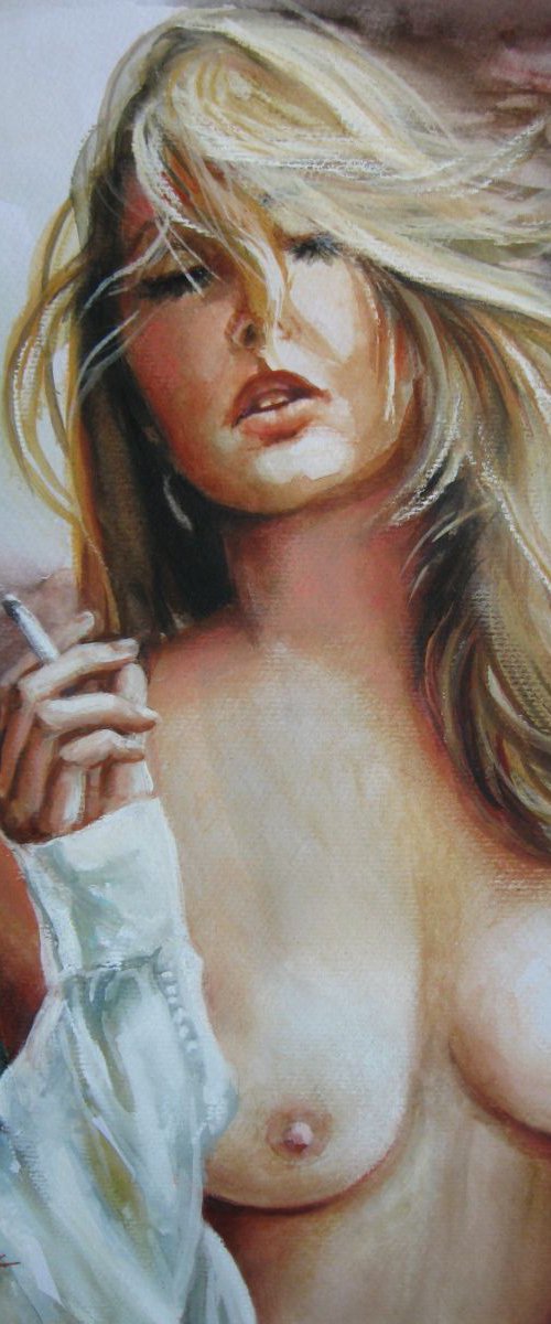 Smoking woman by Elena Oleniuc