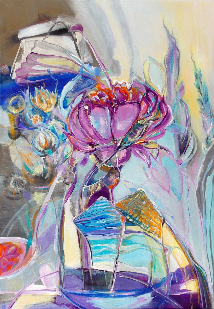 Still Life In Violet By Maria Paunova, 20 X 28, Artwork For Sale On Artfinder