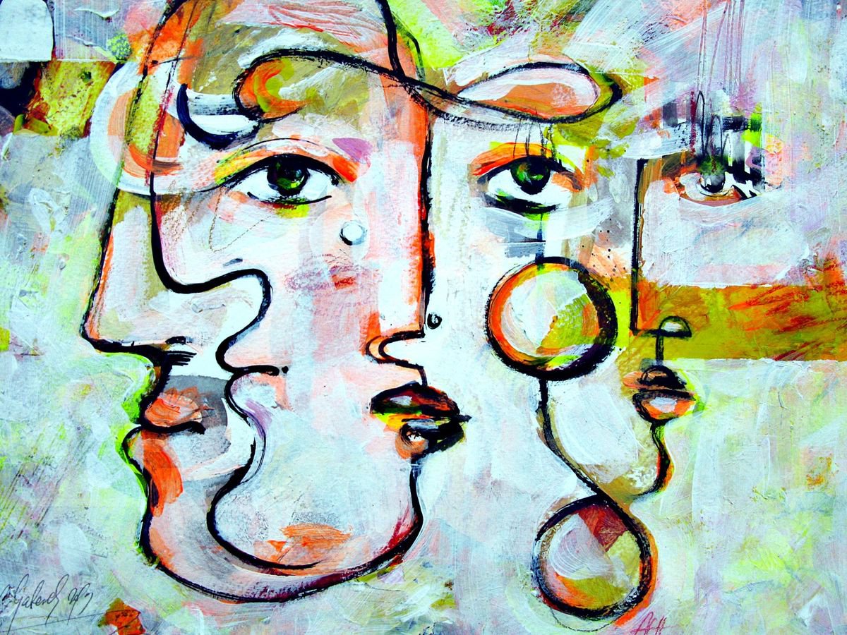 profile linear faces by Anna Maria | Artfinder