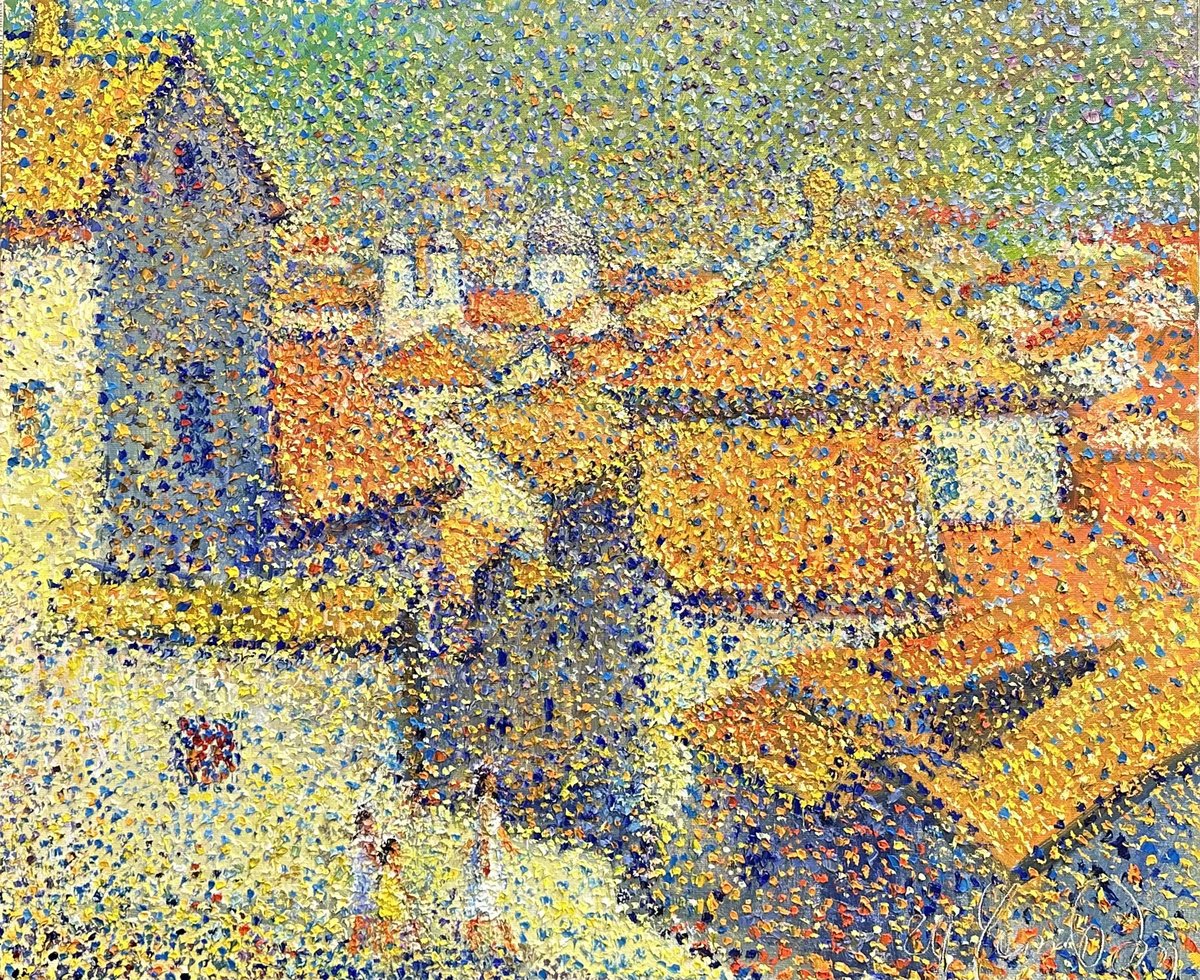 Impressionistic Landscape Oil Painting By Andrii Chebotaru, 33 X 28, Sunny ?ity, Original Artwork