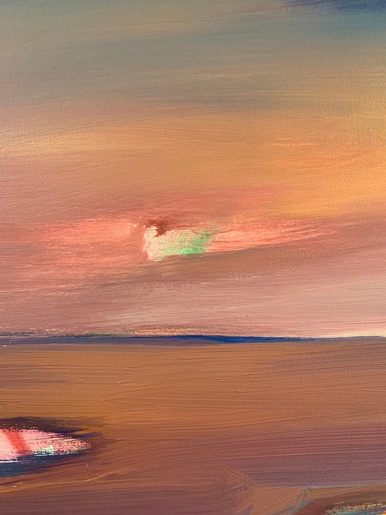 Xl Big painting - "Summer ocean" - Landscape - Seascape - Minimalism - Sea - Ocean - Sunset