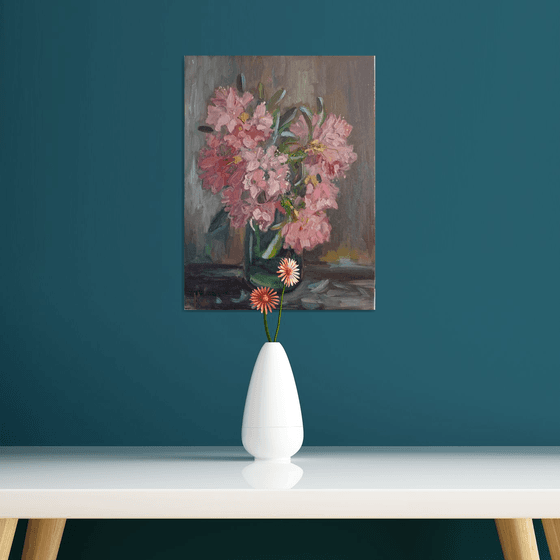 Still-life with bouquet of spring flowers "Rhododendron"