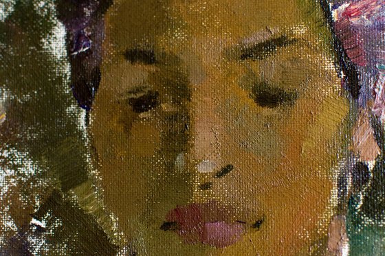 "The Portrait of Gayane Avetisyan". Oil on carton. 62/47cm.