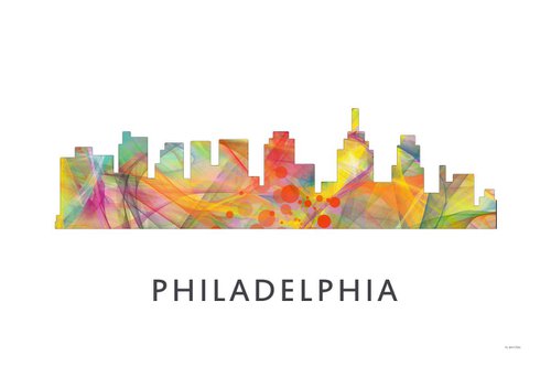 Philadelphia Pennsylvania Skyline WB1 by Marlene Watson