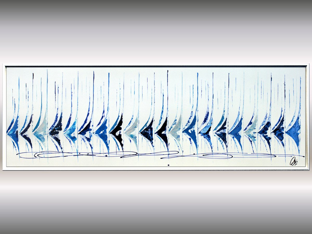  Reflections Of Blue By Edelgard Schroer, 48 X 17, Artwork For Sale On Artfinder