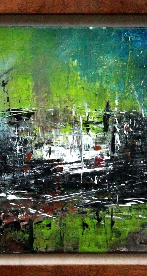 Limelight - Framed original abstract painting by Cecilia Frigati