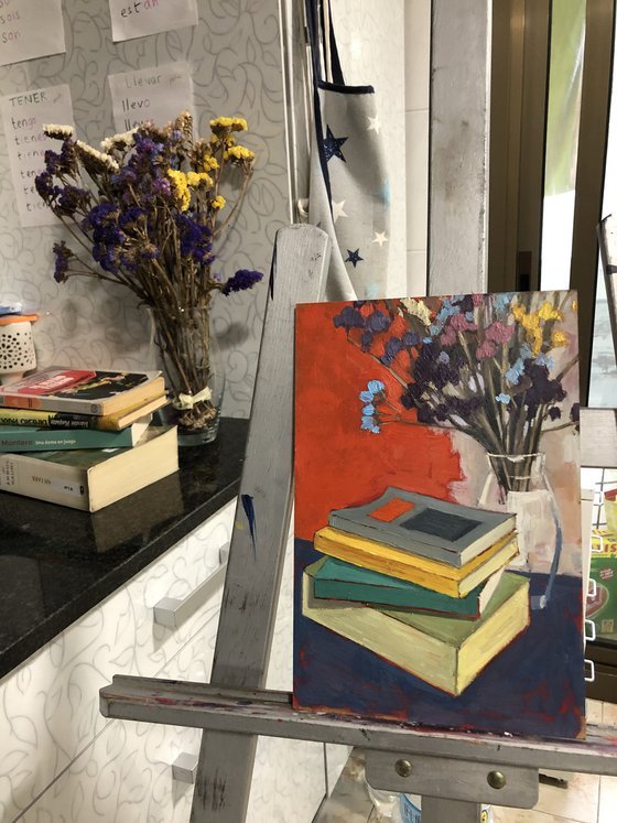 Books and flowers