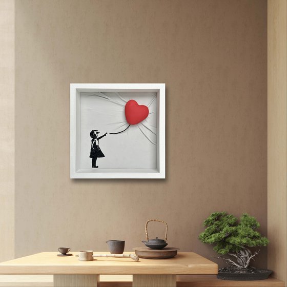 Girl With a Red Heart Balloon